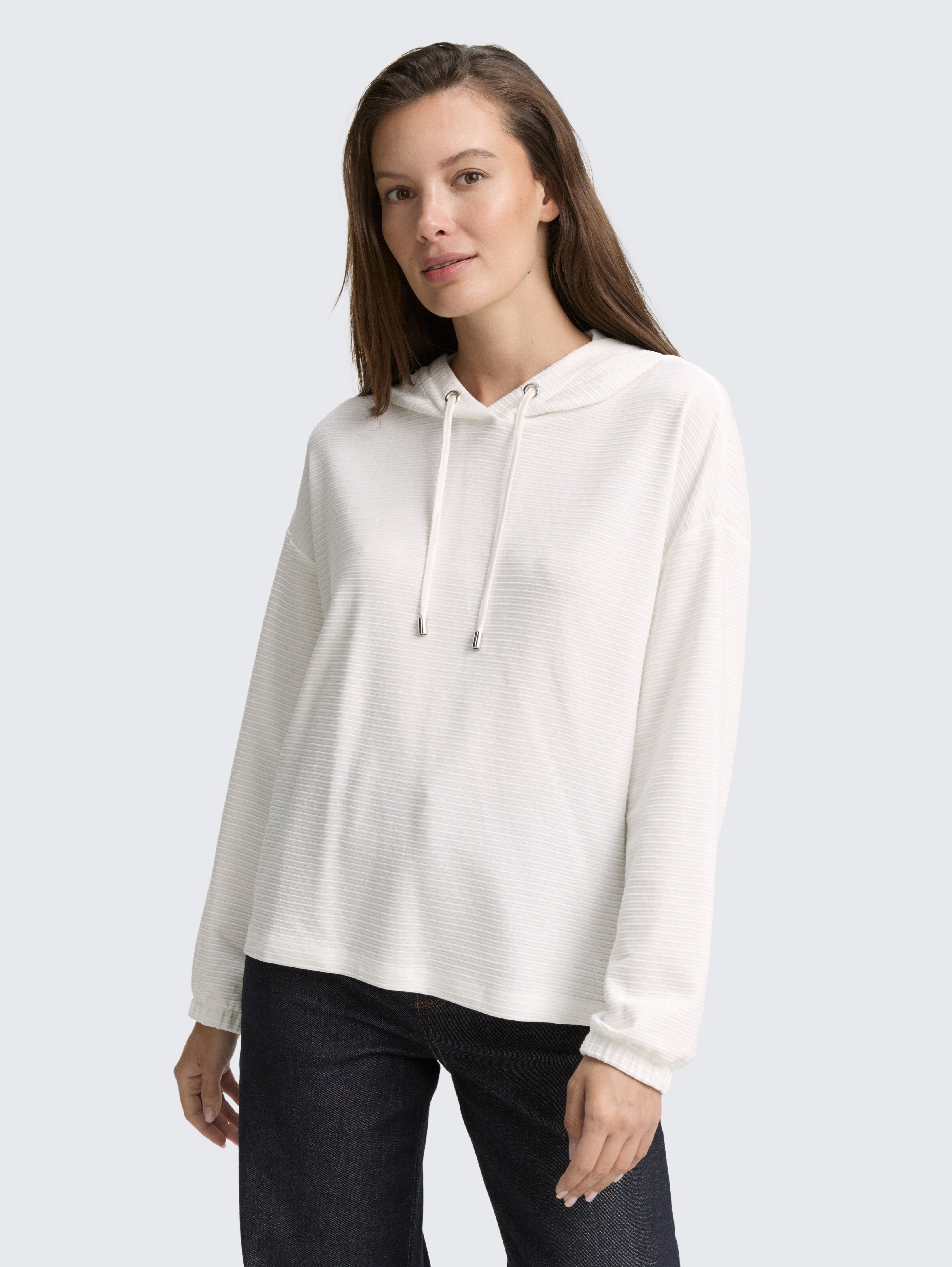 Langarmshirt mit Kapuze von Women, Whisper White