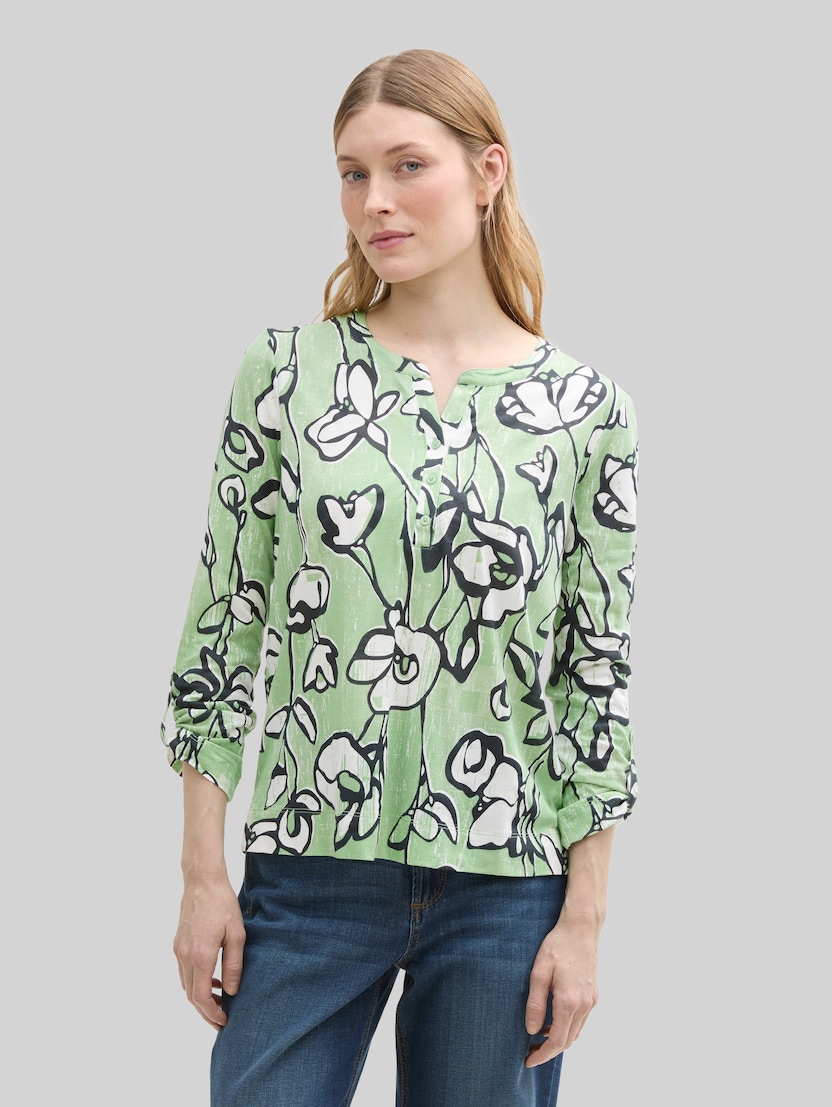 Henley Langarmshirt mit Muster von Women, fresh spring floral design