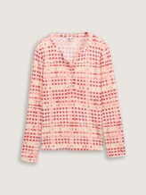 Henley Langarmshirt mit Muster - berry red check design - Vorder-Produkt-Ansicht