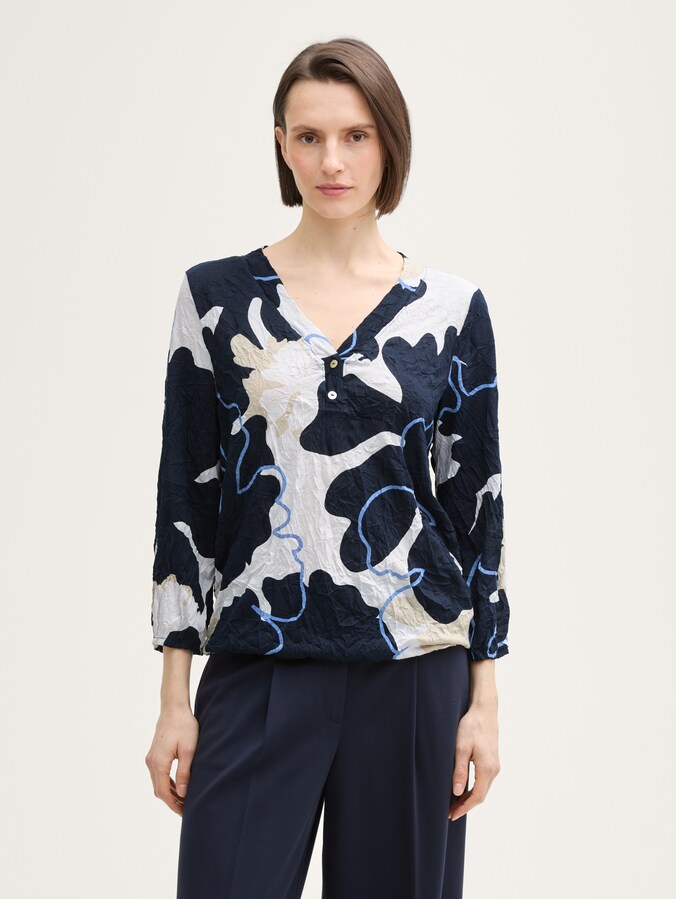 Gekreukte blouse overhemd door Women, big floral shapes design