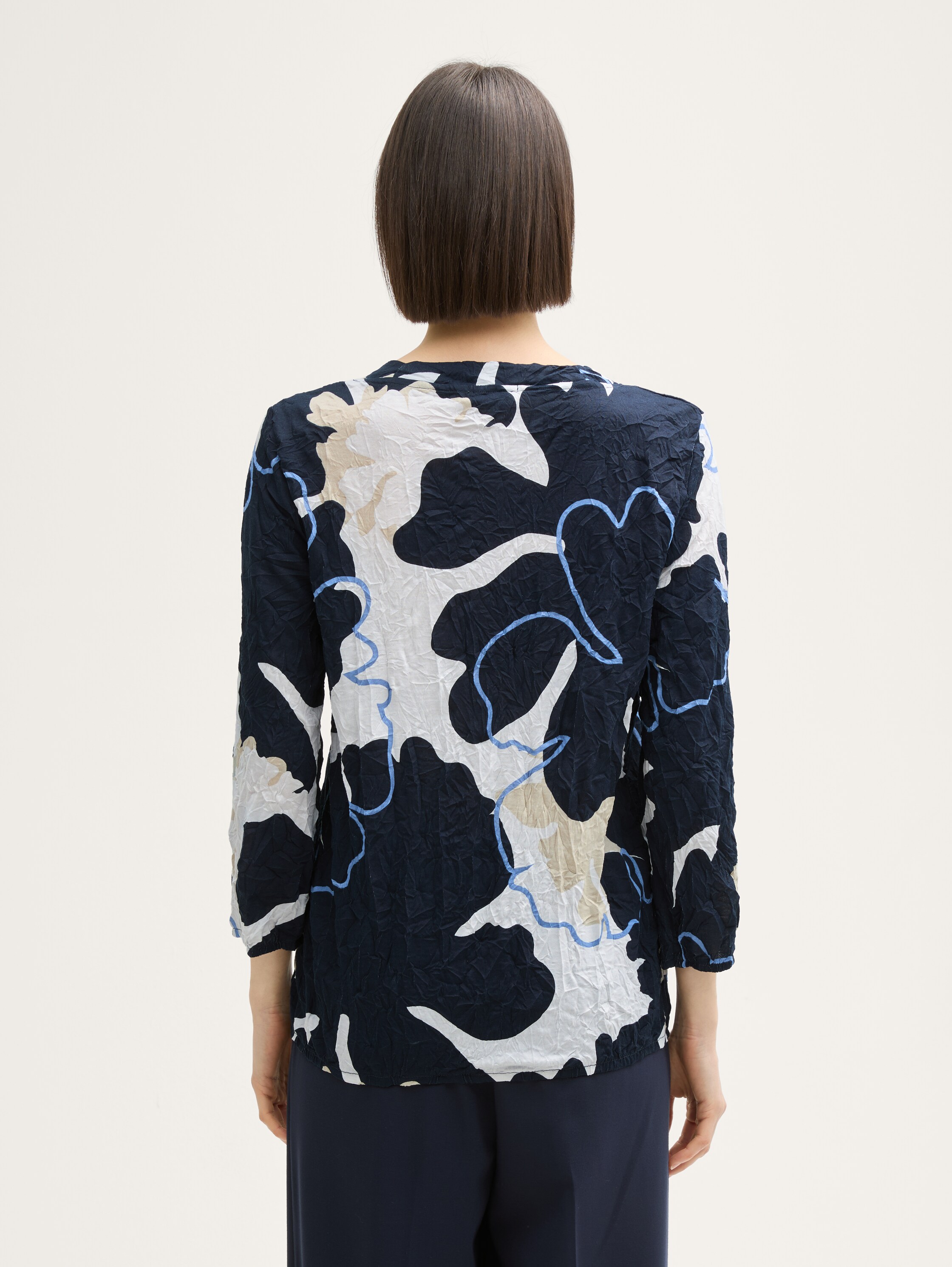 Crinkle Blusenshirt - big_floral_shapes_design - 