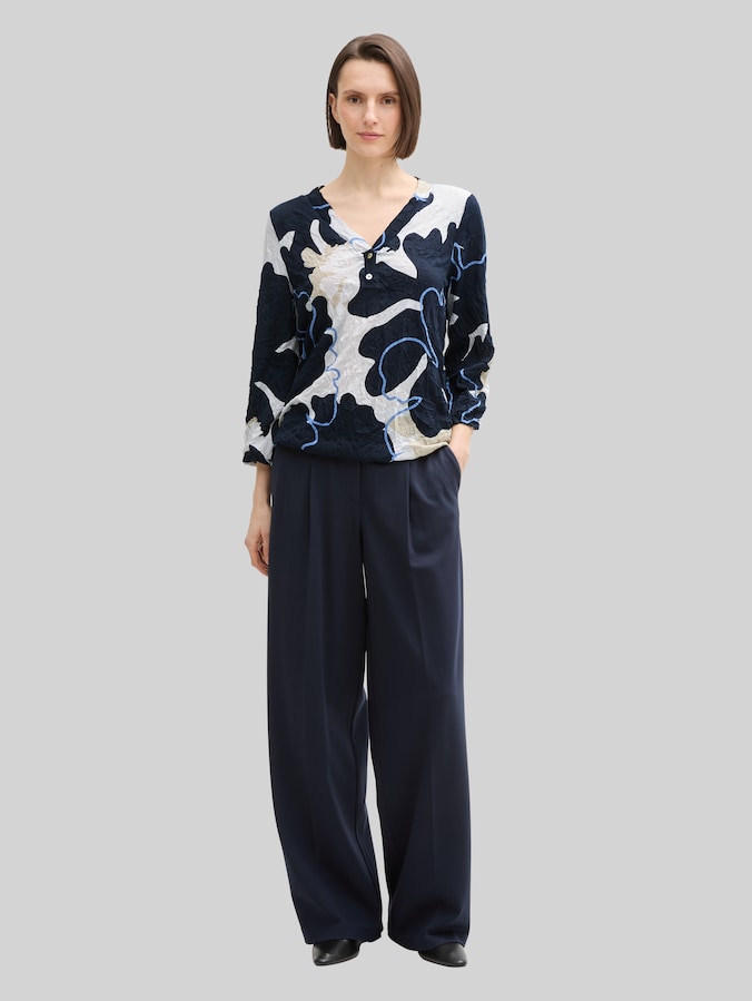Gekreukte blouse overhemd door Women, big floral shapes design
