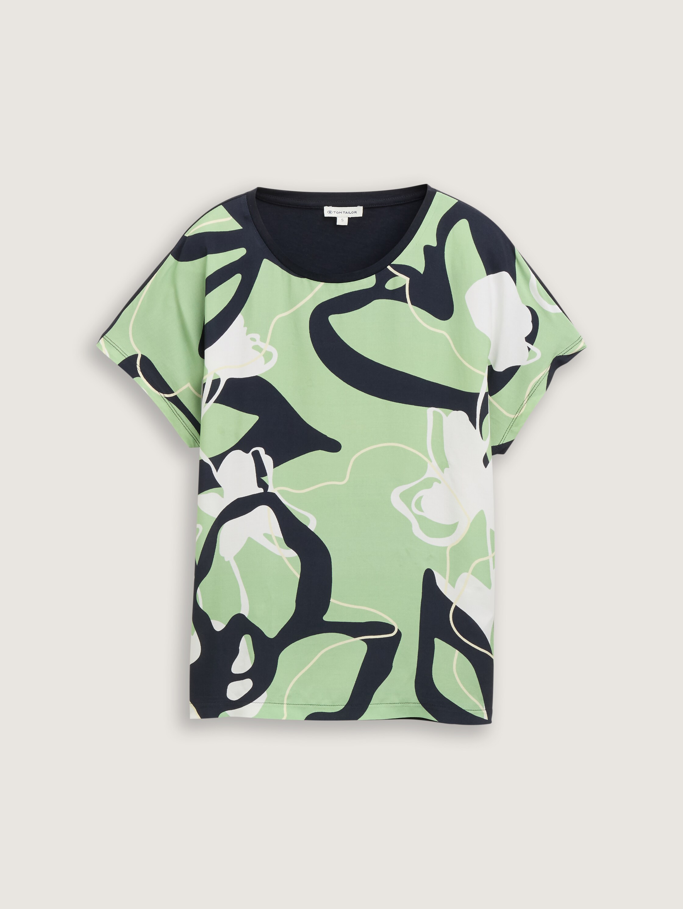 T-Shirt im Material-Mix - true_green - 