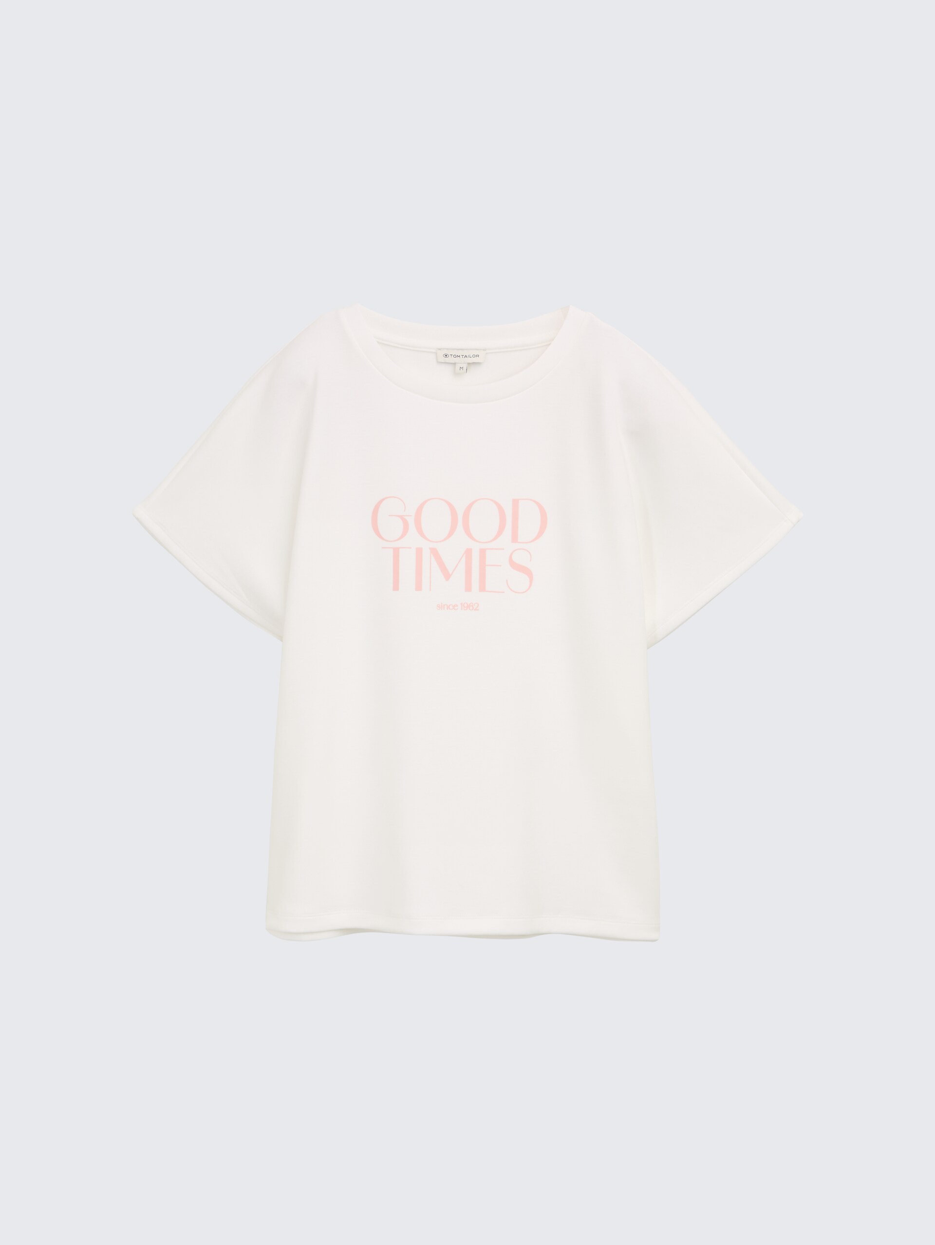 Loose Fit T-Shirt mit Print - Soft Clear White - Vorder-Produkt-Ansicht