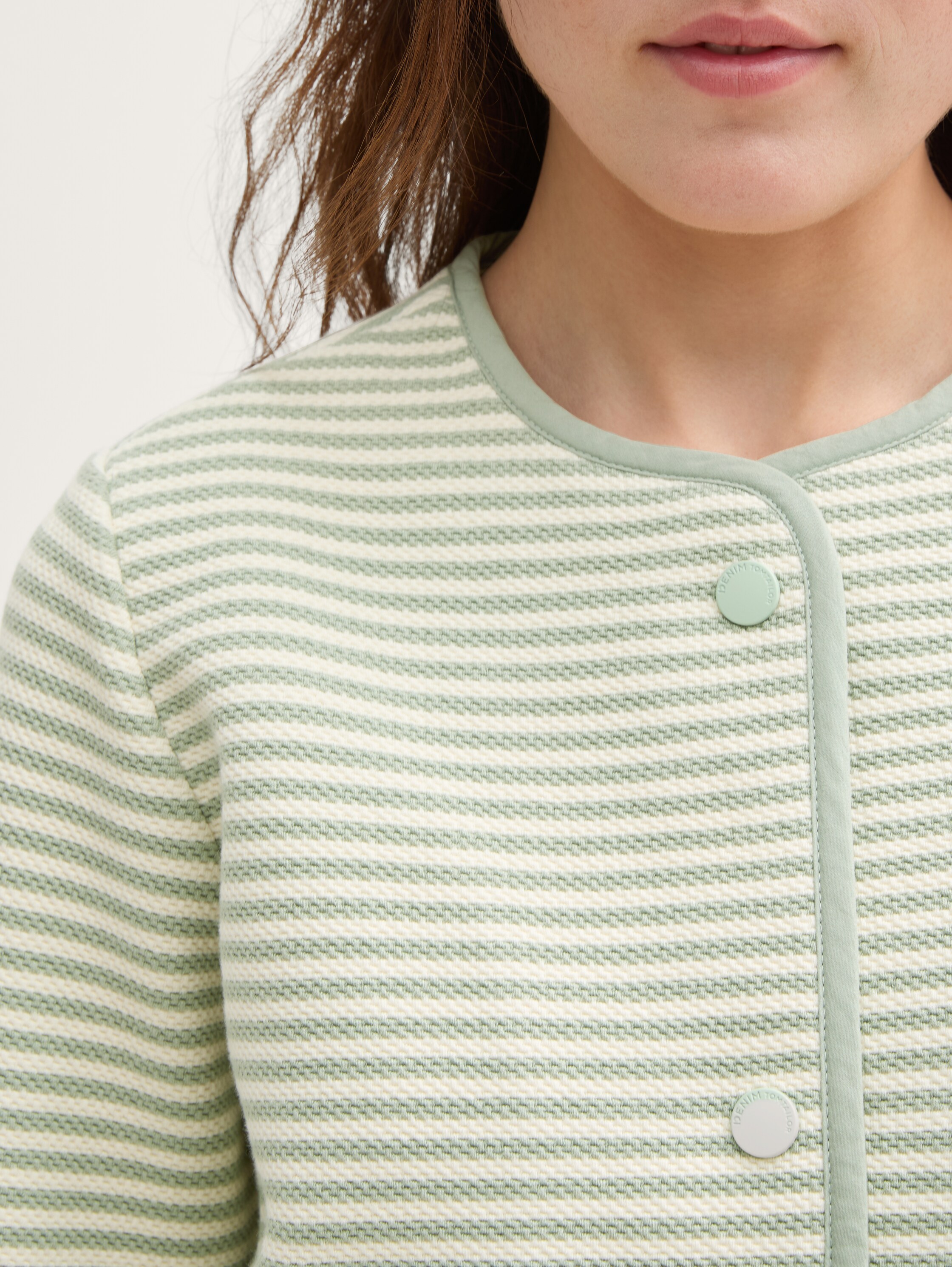 Jacke mit Streifenmuster - fresh_mint_green_beige_stripe - 