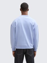 Relaxed Sweatshirt mit Logo-Print - Brunnera Blue - Auschnitt Model-Rückansicht