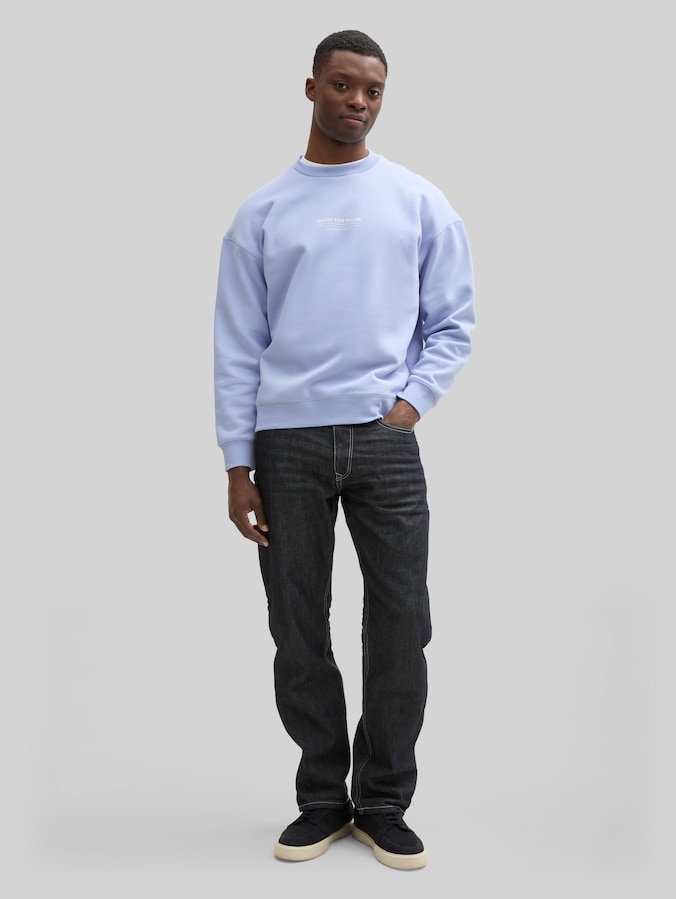 Relaxed Sweatshirt mit Logo-Print von Denim Male, Brunnera Blue