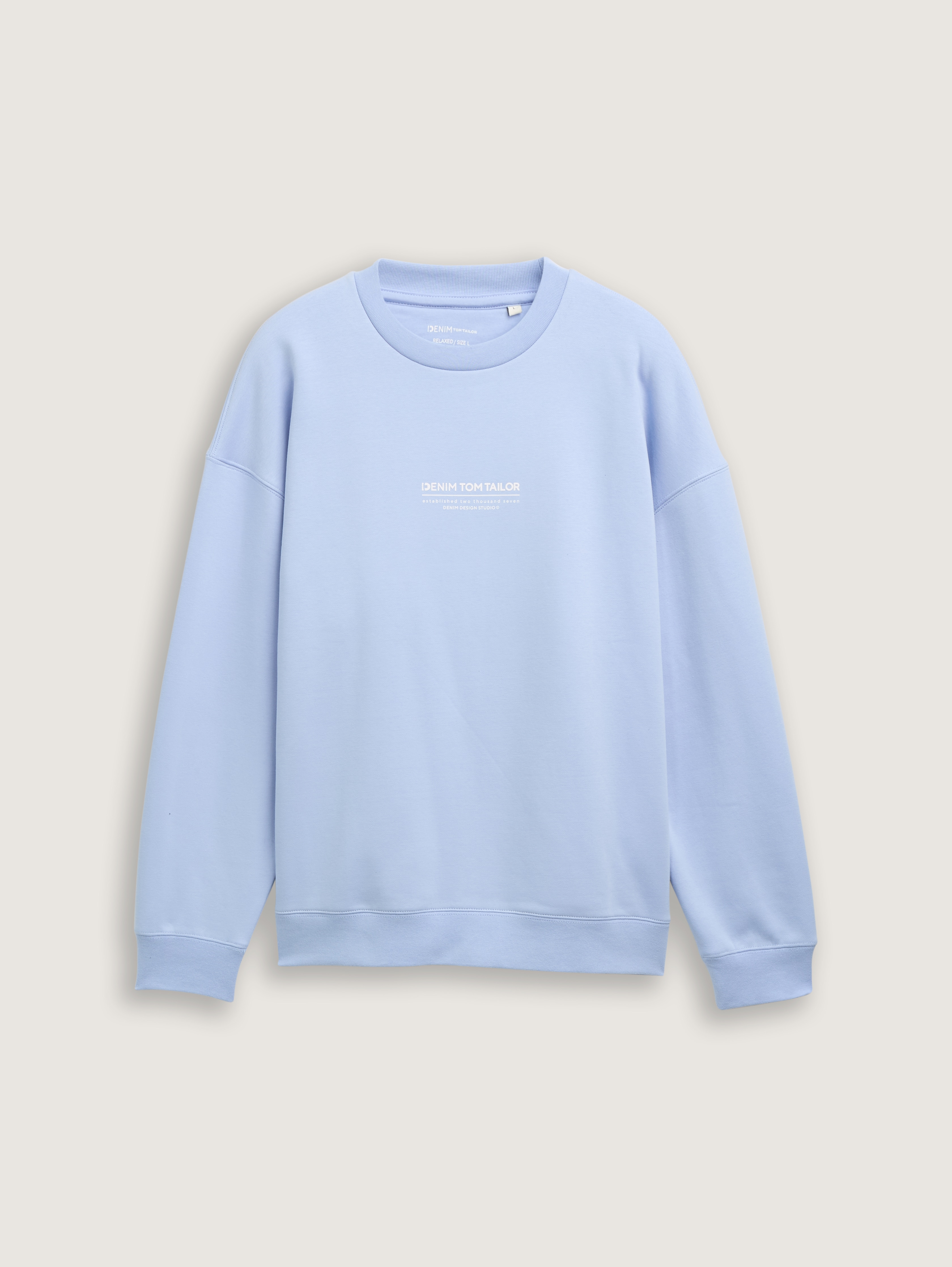 Relaxed sweatshirt with logo print by Tom Tailor