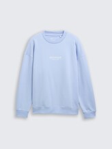 Relaxed Sweatshirt mit Logo-Print - Brunnera Blue - Vorder-Produkt-Ansicht