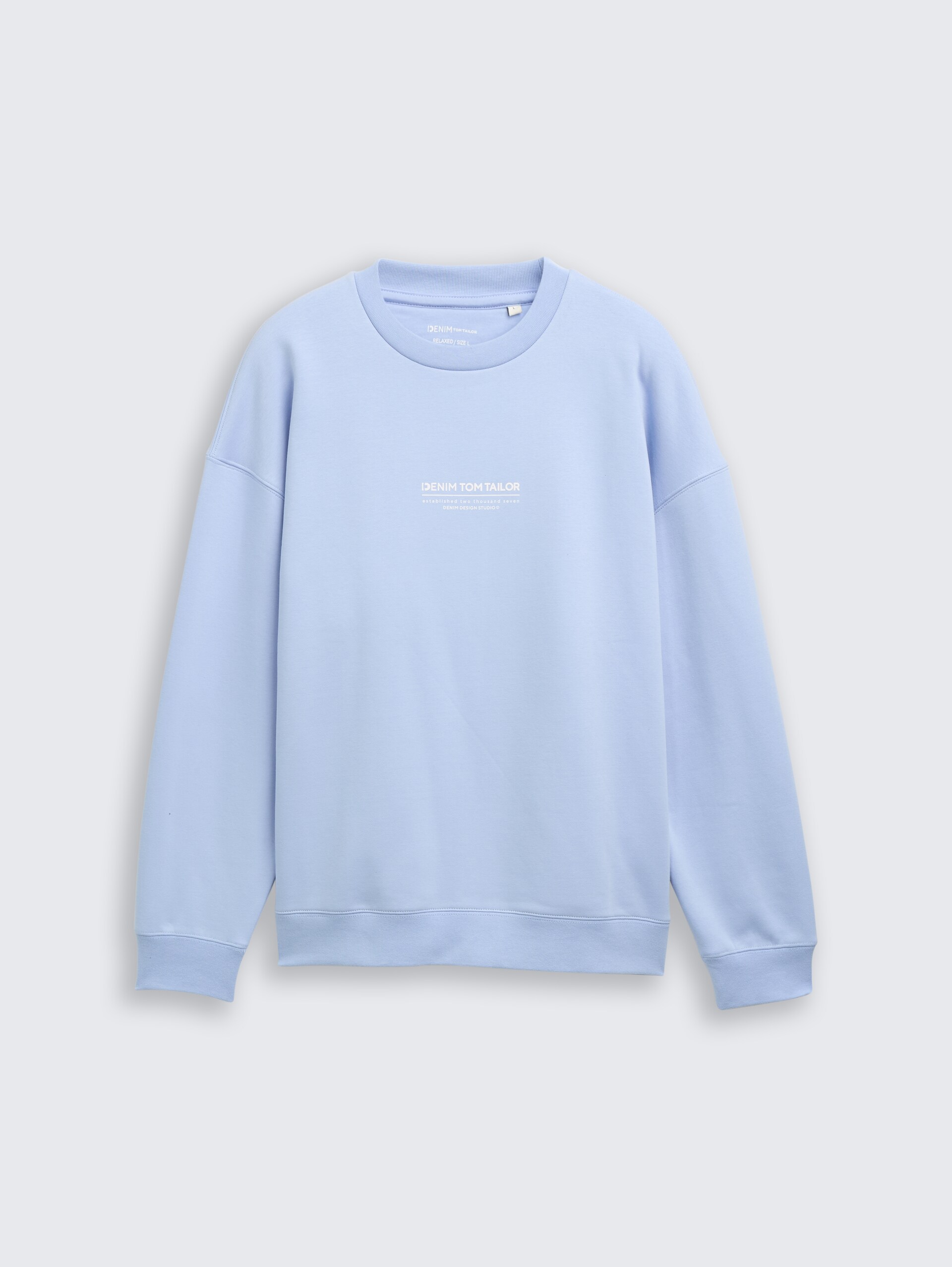 Relaxed Sweatshirt mit Logo-Print - Brunnera Blue - Vorder-Produkt-Ansicht