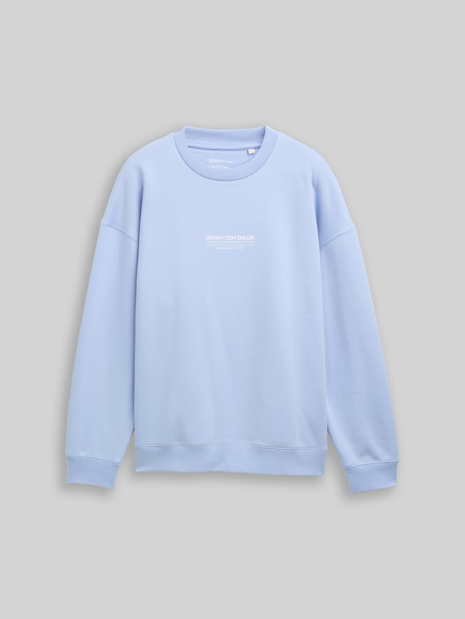 Relaxed Sweatshirt mit Logo-Print von Denim Male, Brunnera Blue