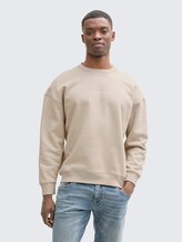 Relaxed Sweatshirt mit Logo-Print - light dove grey - Ausschnitt Model-Vorderansicht
