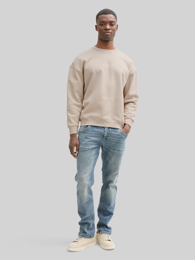 Relaxed Sweatshirt mit Logo-Print von Denim Male, light dove grey