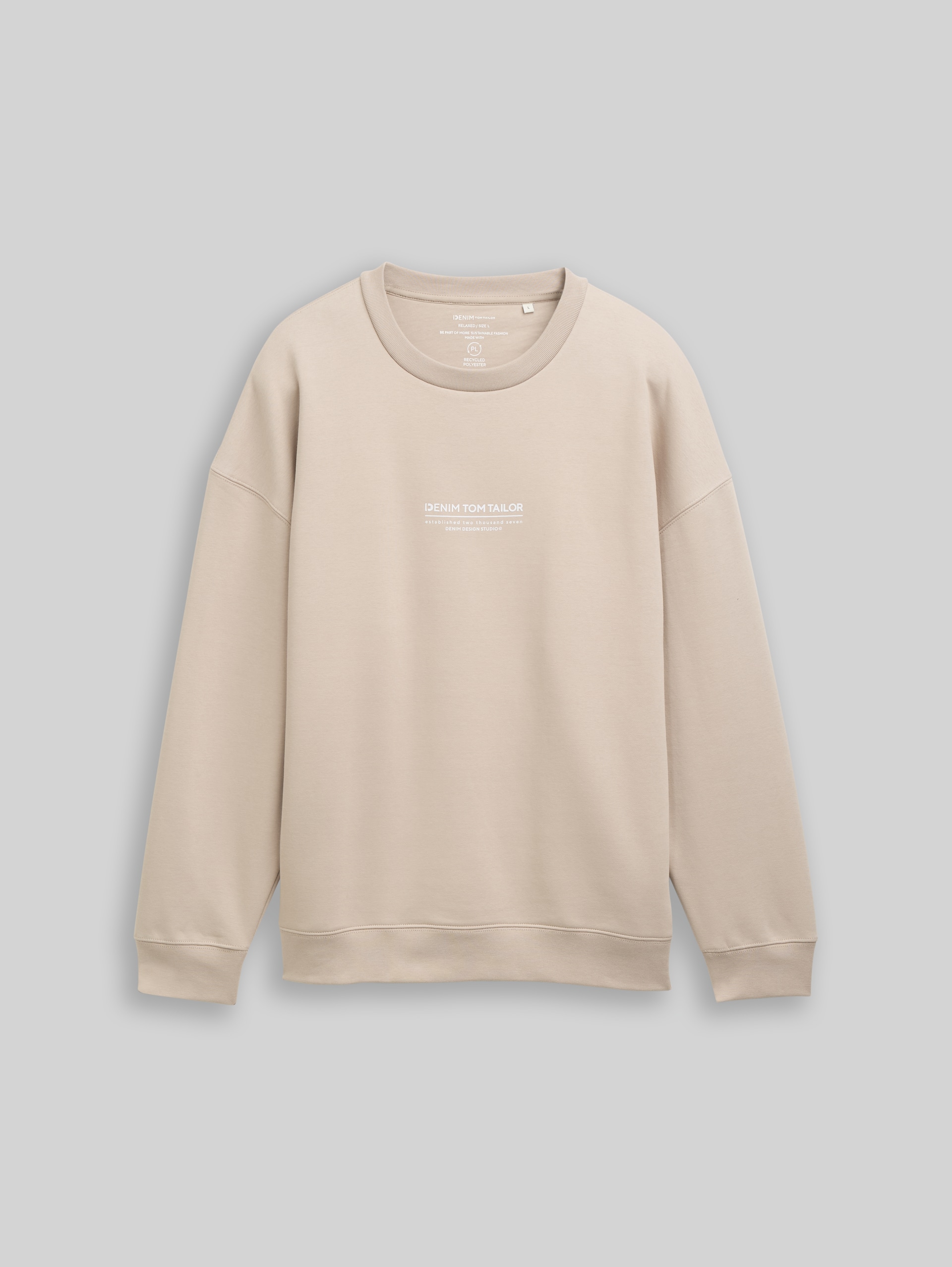 Relaxed Sweatshirt mit Logo-Print - light dove grey - Vorder-Produkt-Ansicht