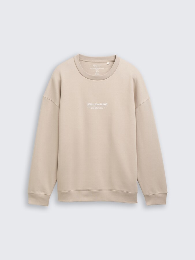 Relaxed Sweatshirt mit Logo-Print von Denim Male, light dove grey