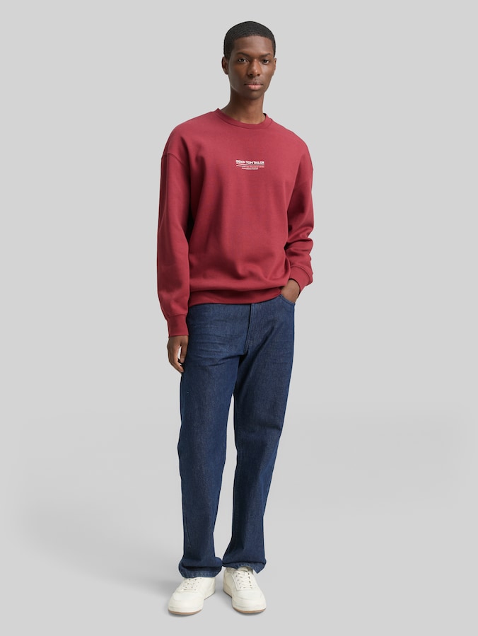 Relaxed Sweatshirt mit Logo-Print von Denim Male, burnt russet