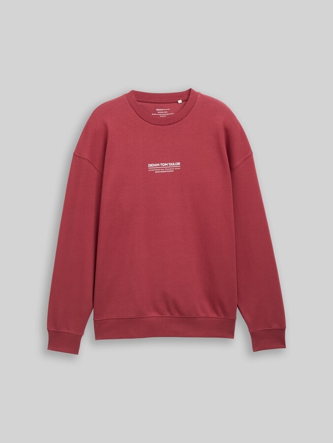 Relaxed Sweatshirt mit Logo-Print von Denim Male, burnt russet