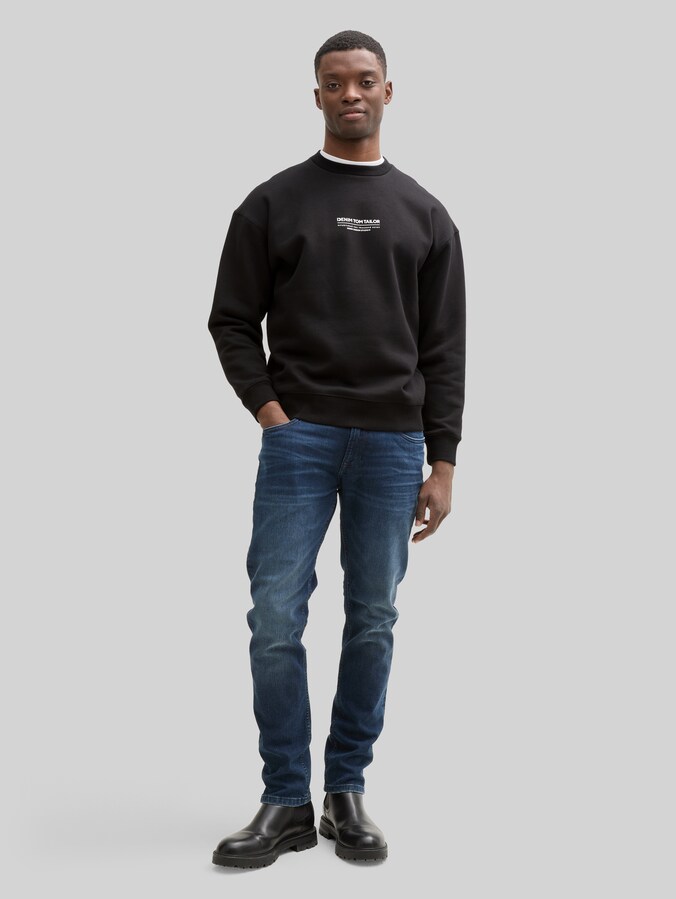 Relaxed Sweatshirt mit Logo-Print von Denim Male, Black