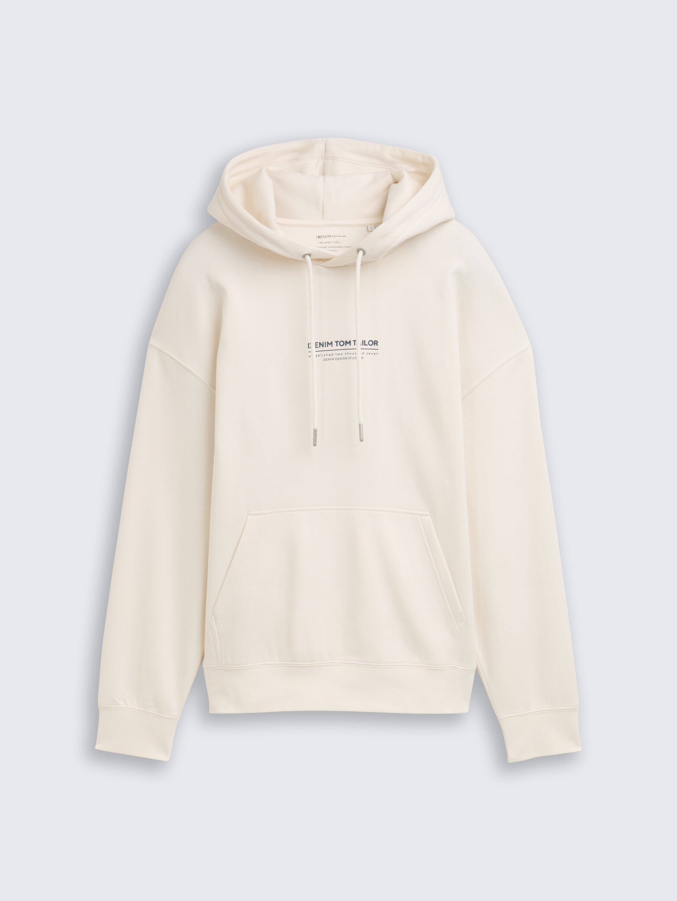 Relaxed hoodie sweatshirt met logo-print - gardenia_white - 