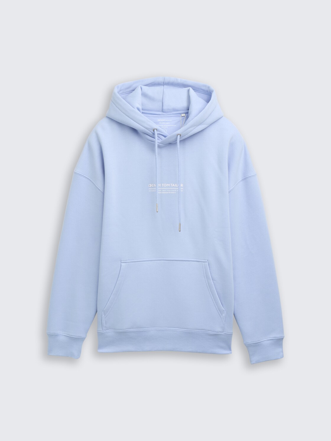 Relaxed Hoodie Sweatshirt mit Logo-Print - Brunnera Blue - Vorder-Produkt-Ansicht