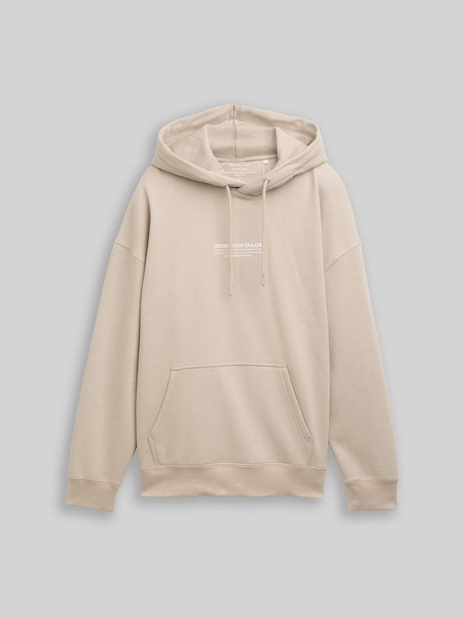 Relaxed hoodie met logoprint door Denim Male, light dove grey