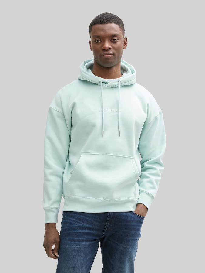 Relaxed Hoodie Sweatshirt mit Logo-Print von Denim Male, sea foam