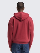 Relaxed Hoodie Sweatshirt mit Logo-Print - burnt russet - Auschnitt Model-Rückansicht