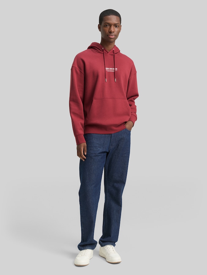 Relaxed Hoodie Sweatshirt mit Logo-Print von Denim Male, burnt russet