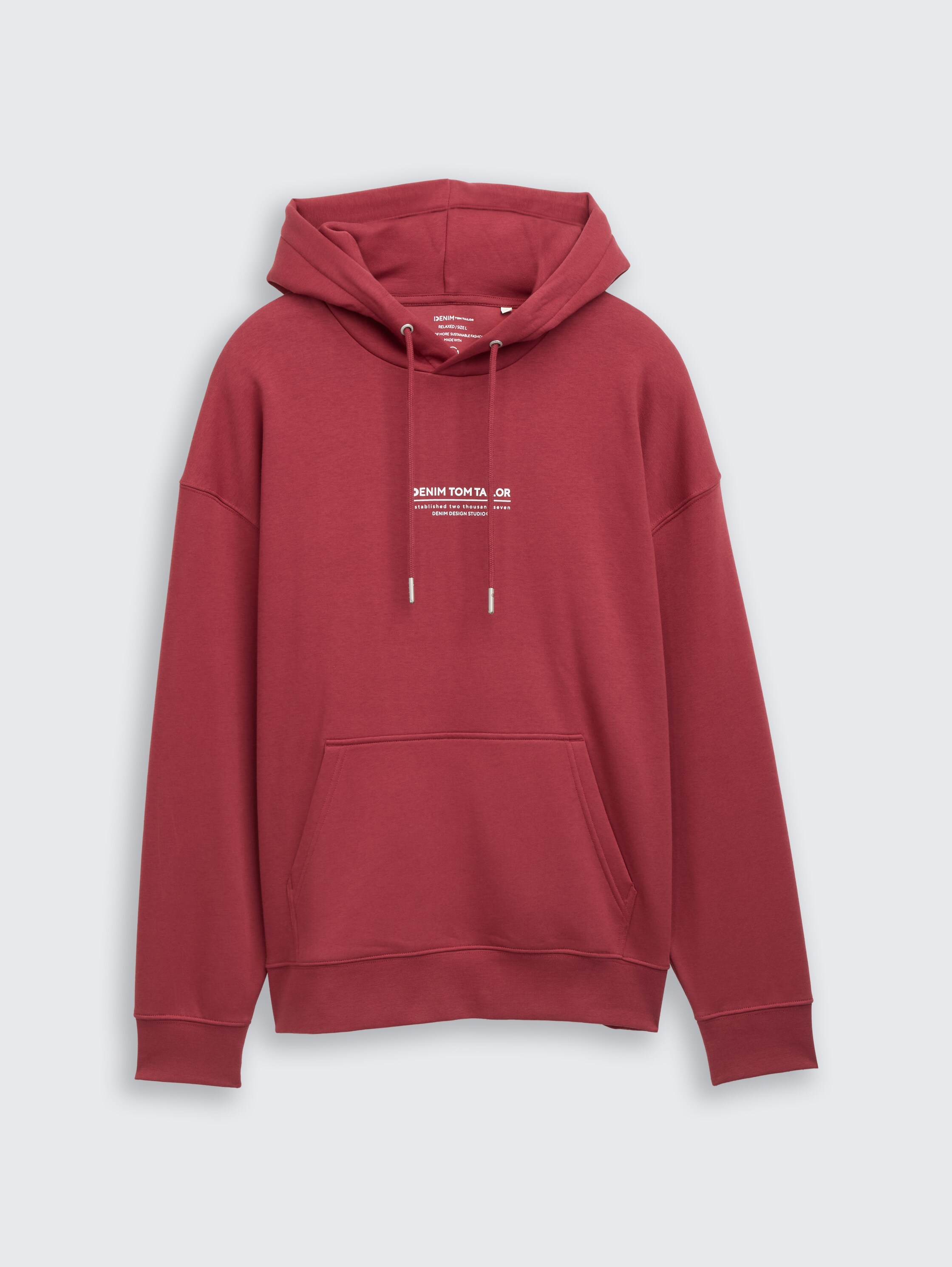 Relaxed hoodie sweatshirt met logo-print - burnt_russet - 