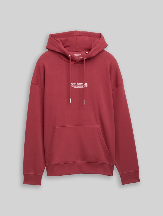 Relaxed hoodie met logoprint door Denim Male, burnt russet