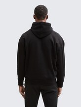 Relaxed Hoodie Sweatshirt mit Logo-Print - Black - Auschnitt Model-Rückansicht