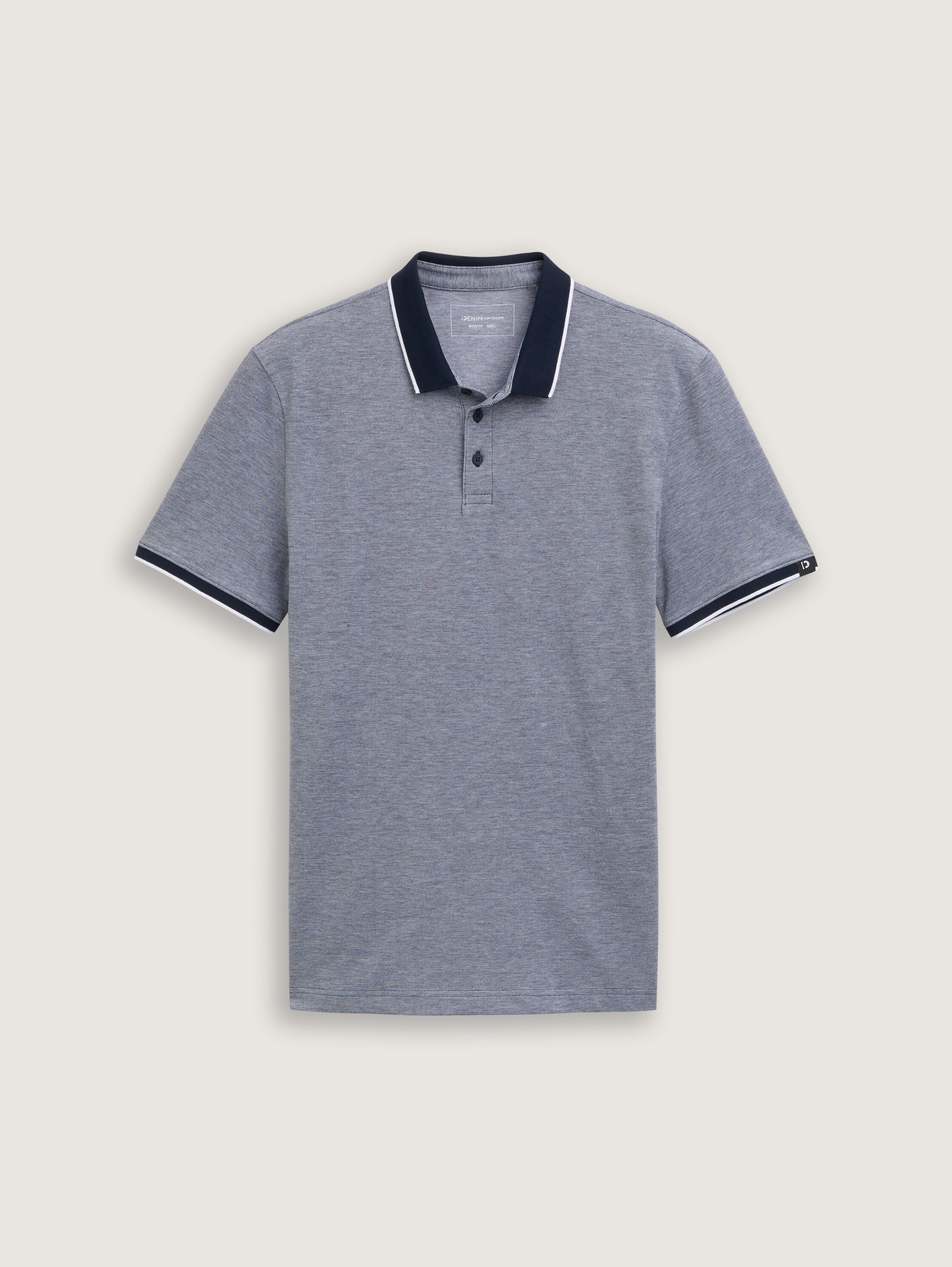 Piqué Poloshirt aus Baumwolle - dark_blue_two_tone - 