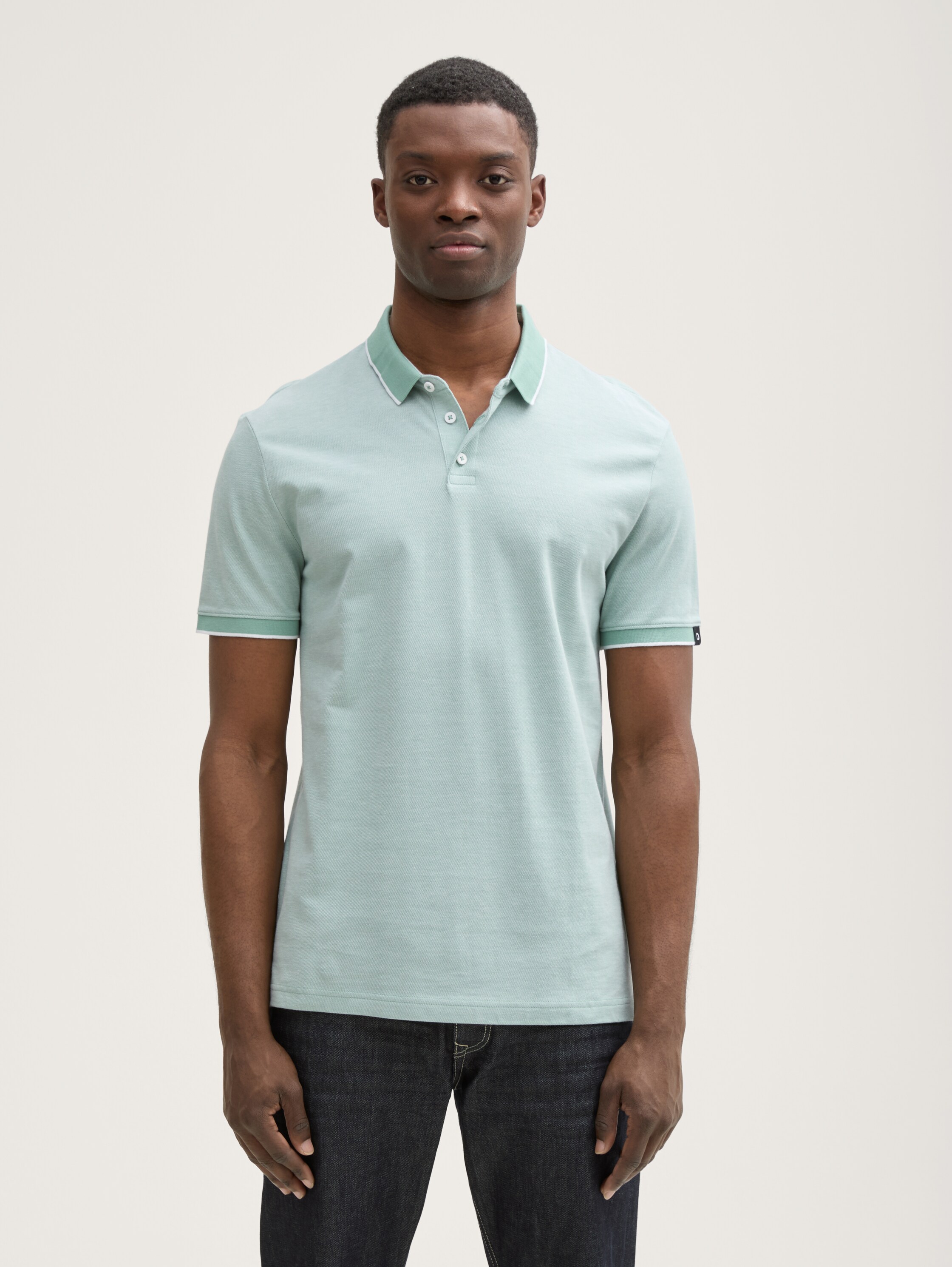 Piqué Poloshirt aus Baumwolle - sea_foam_two_tone - 