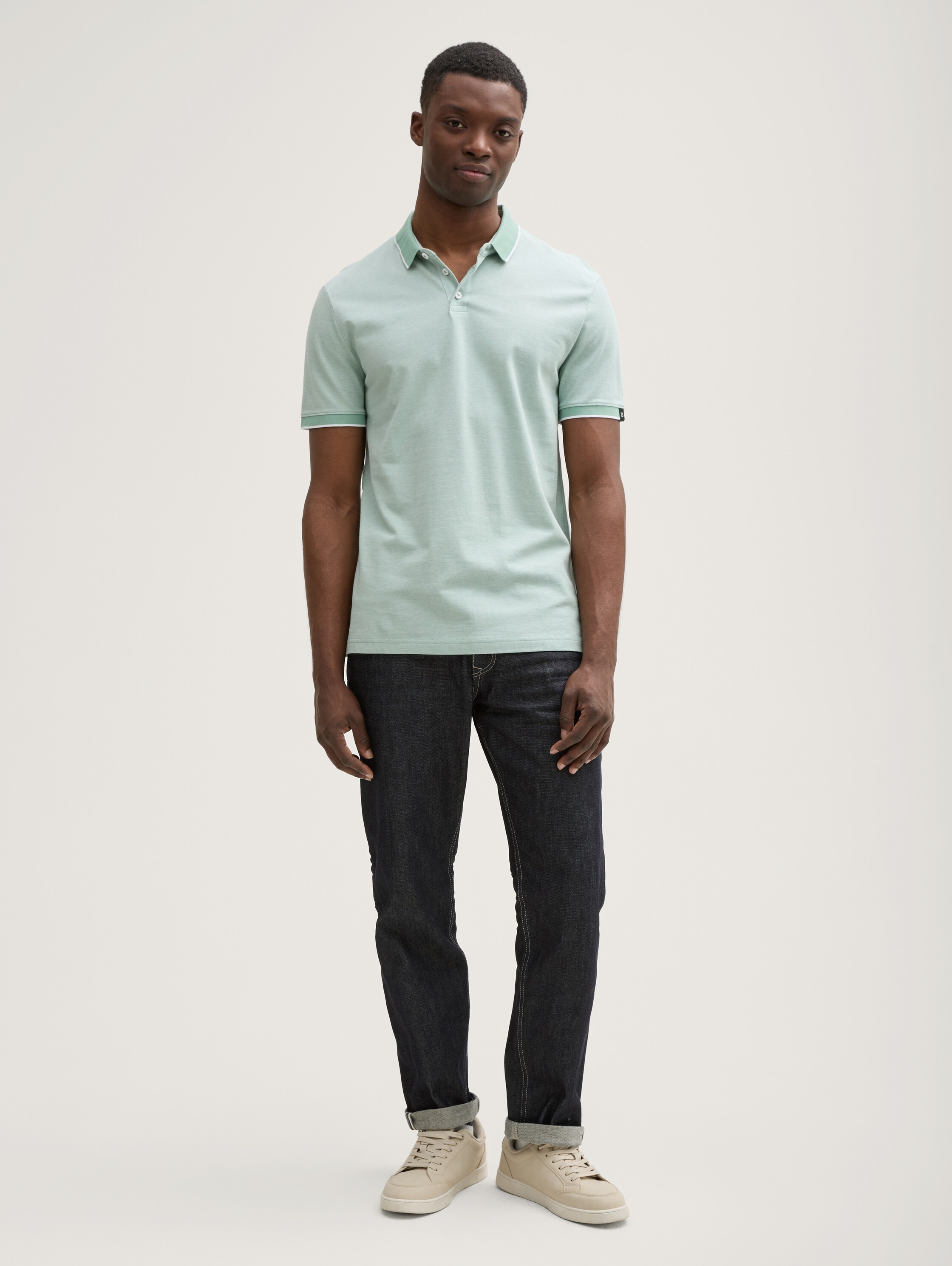 Piqué Poloshirt aus Baumwolle - sea_foam_two_tone - 