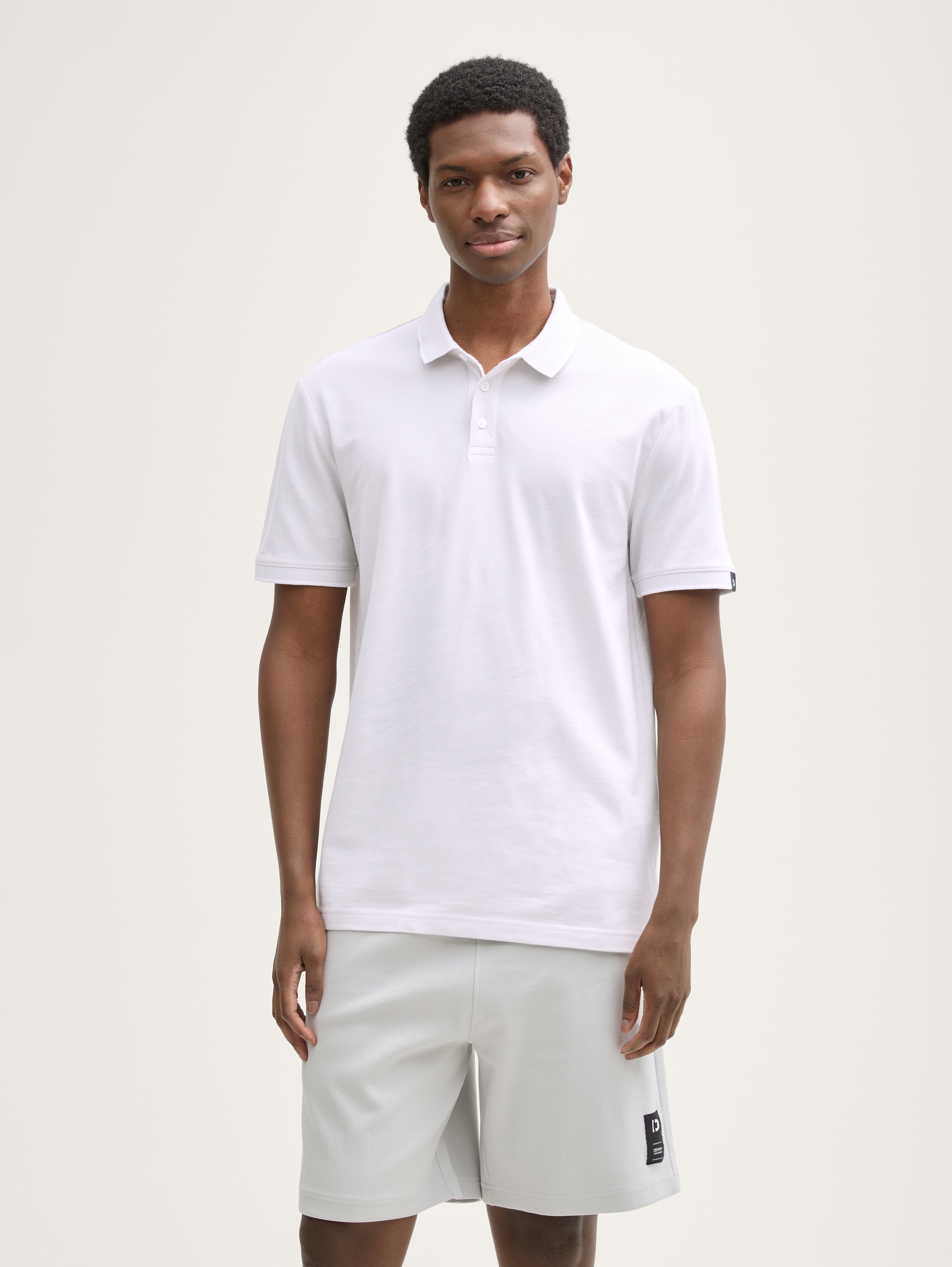 Piqué Poloshirt aus Baumwolle - chalk_grey_white_two_tone - 