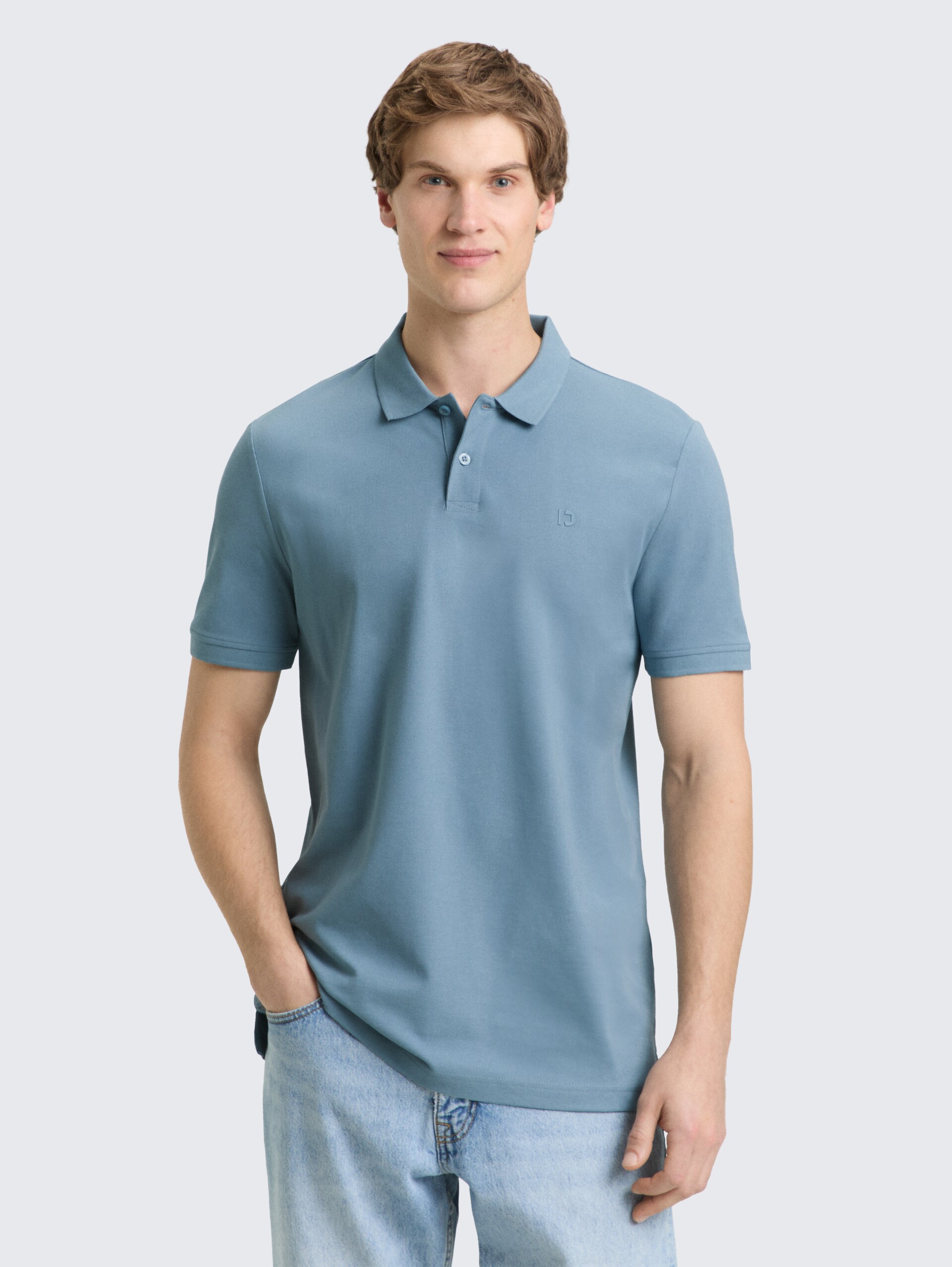 Piqué Poloshirt aus Baumwolle - citadel blue