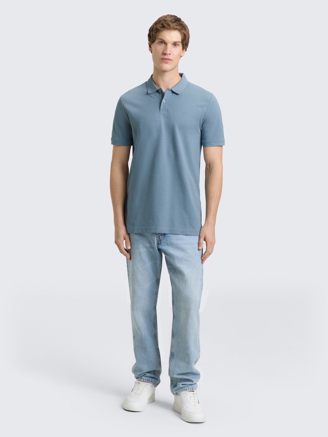 Piqué Poloshirt aus Baumwolle - citadel blue