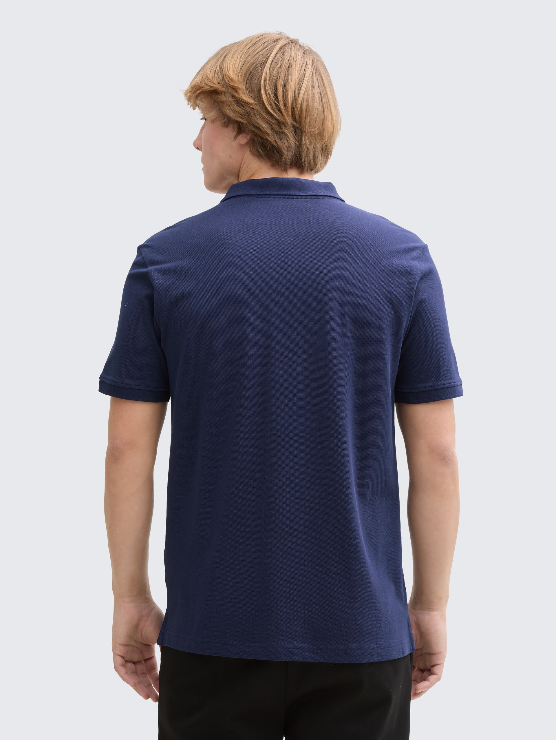Piqué Poloshirt aus Baumwolle - dark blueberry