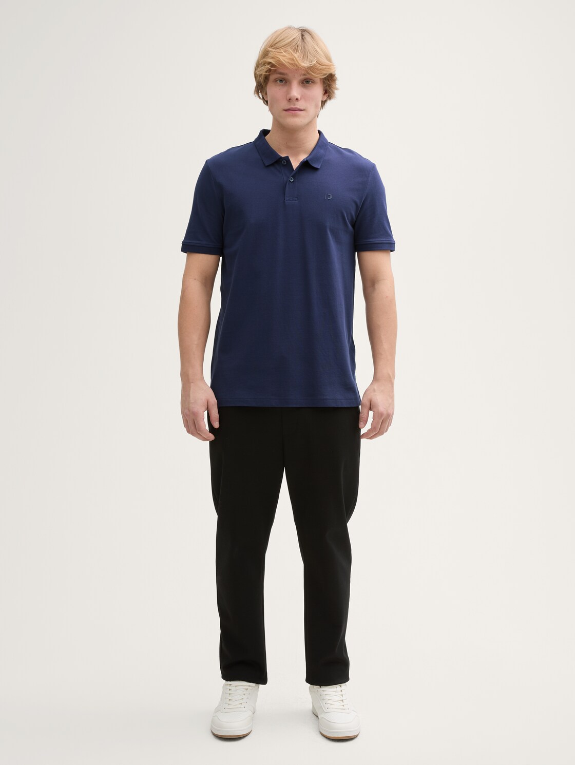 Piqué Poloshirt aus Baumwolle - dark blueberry