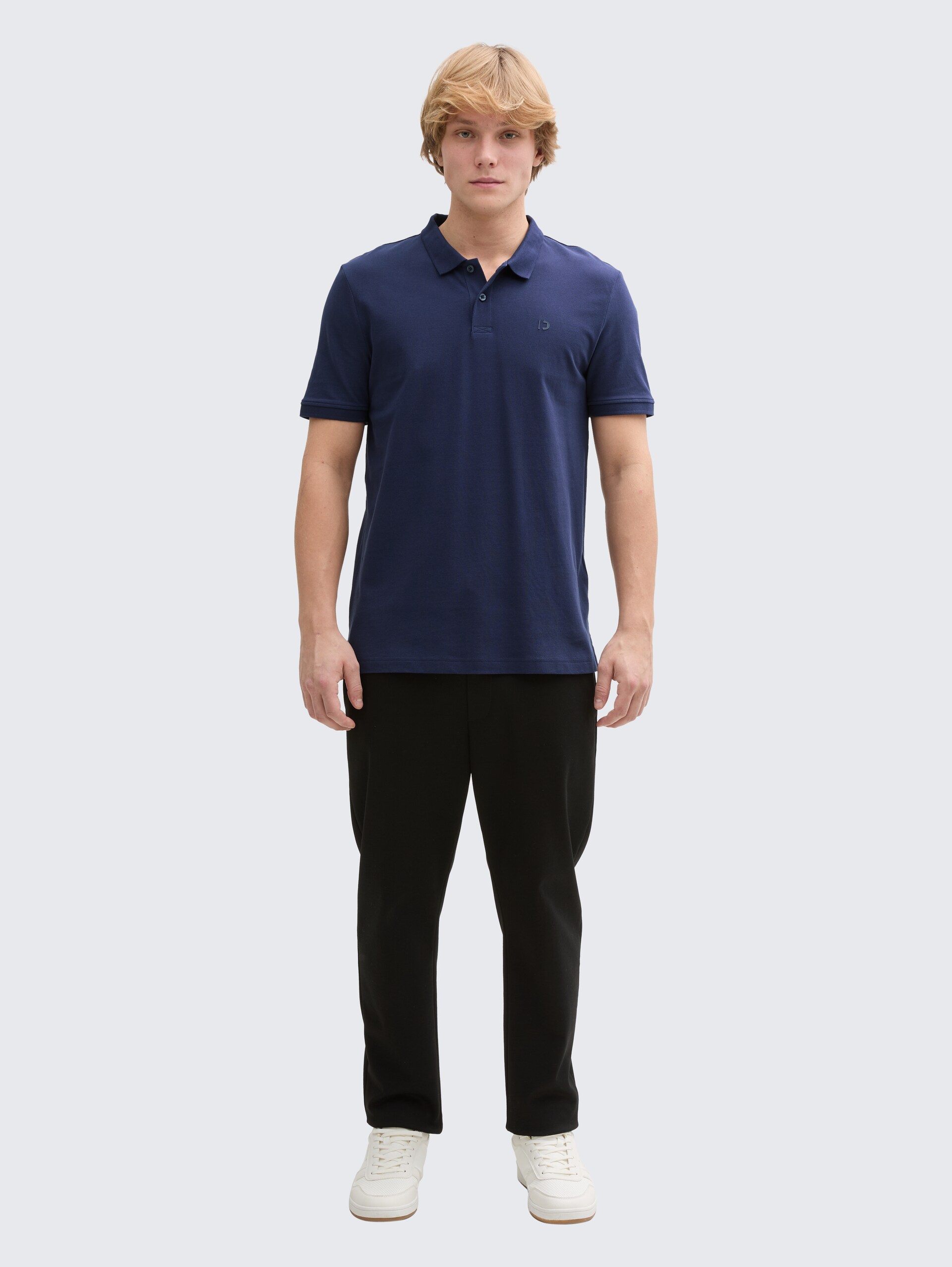 Piqué Poloshirt aus Baumwolle - dark blueberry