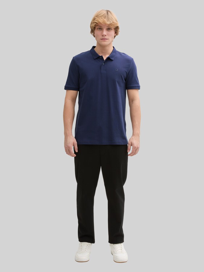 Piqué poloshirt van katoen door Denim Male, dark blueberry