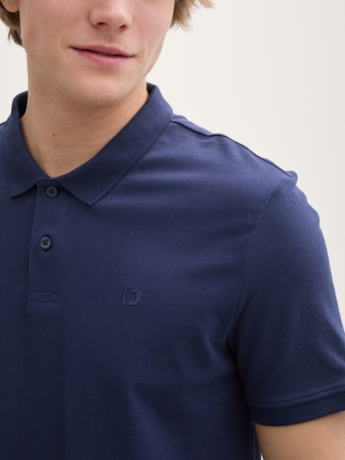 Piqué Poloshirt aus Baumwolle - dark blueberry