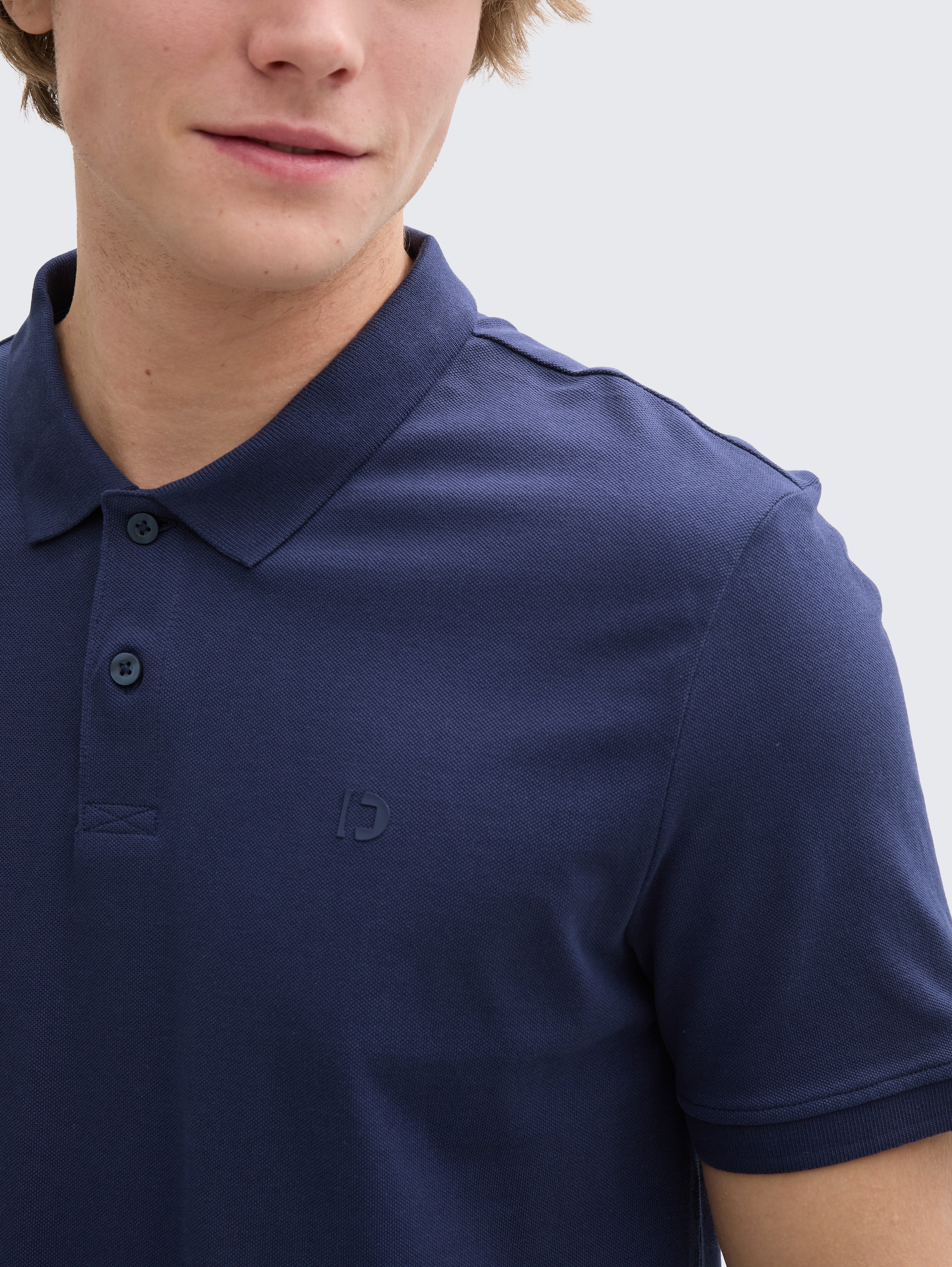 Piqué Poloshirt aus Baumwolle - dark blueberry