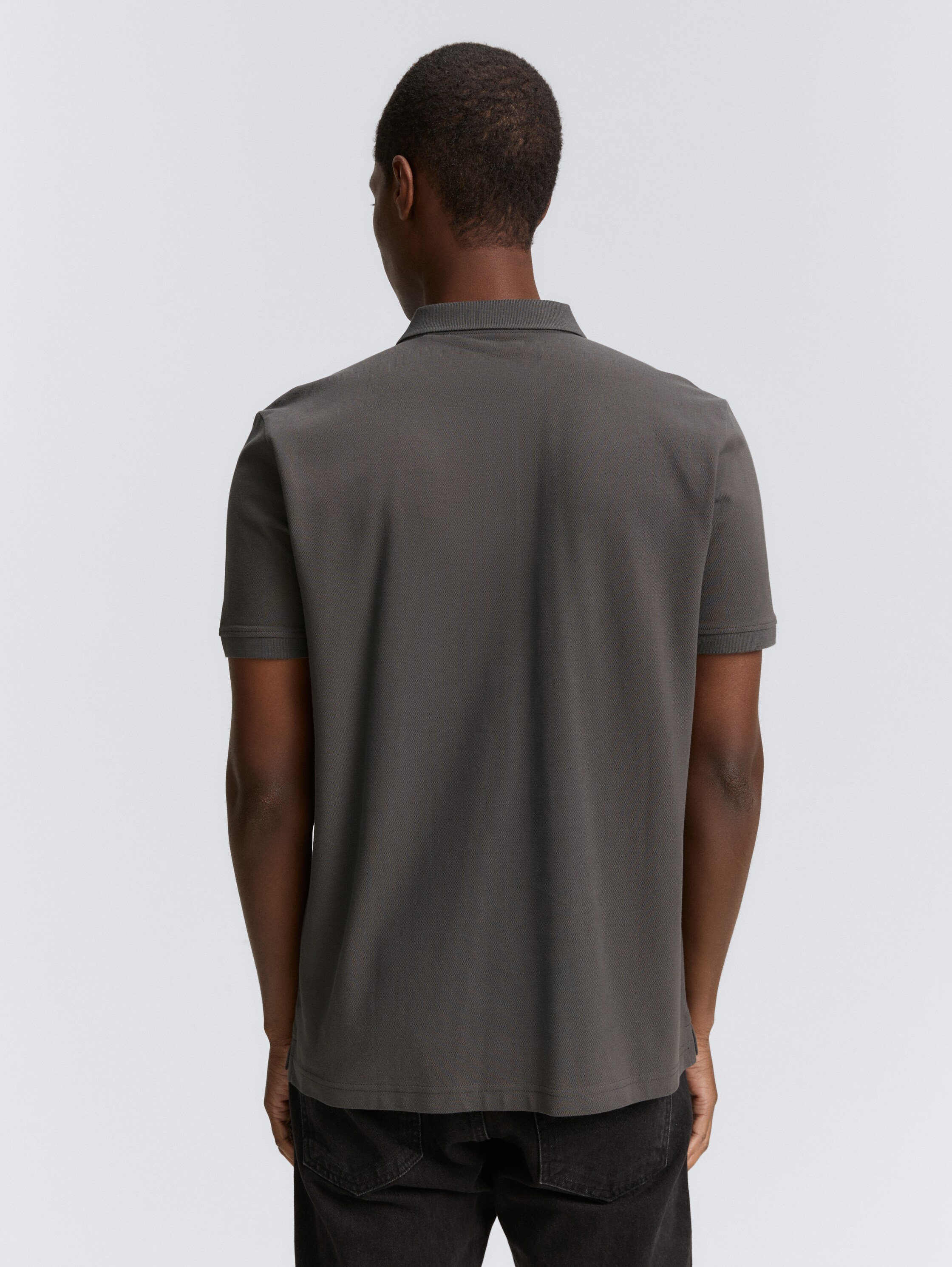 Cotton piqué polo shirt - ash_grey - 