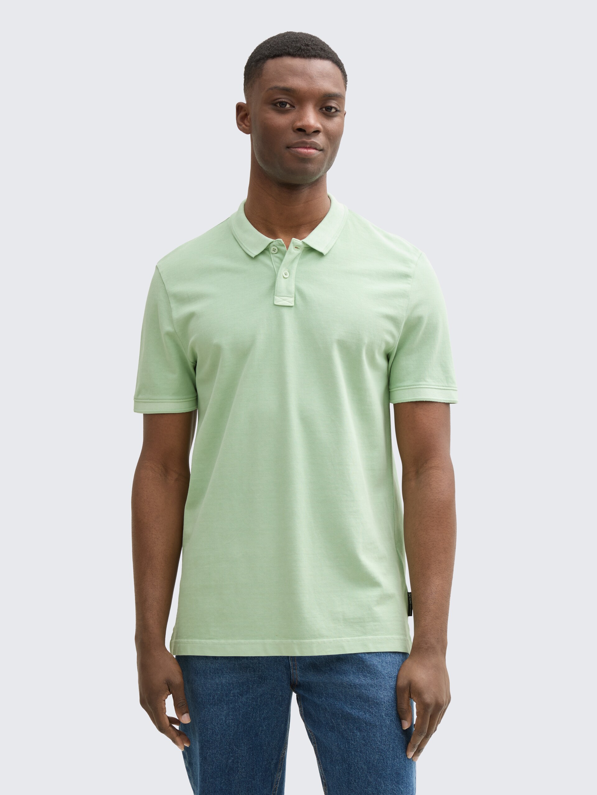 Piqué Poloshirt im Washed Look - Fresh Mint Green