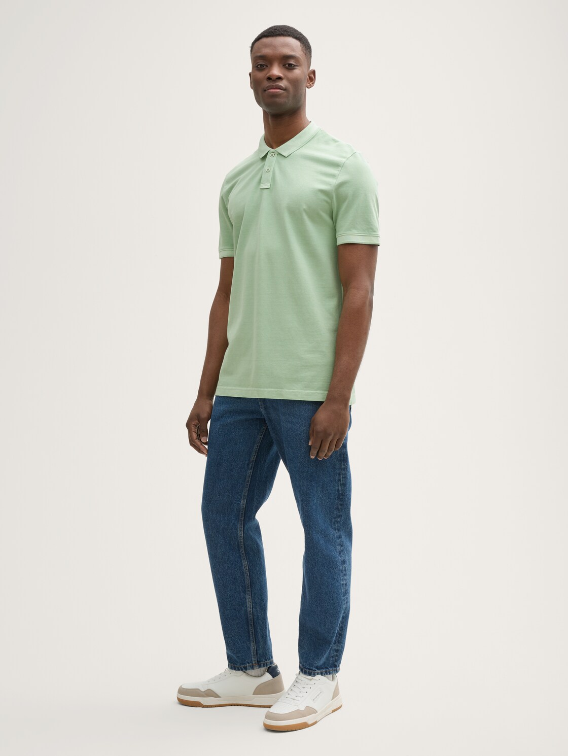 Piqué Poloshirt im Washed Look - Fresh Mint Green