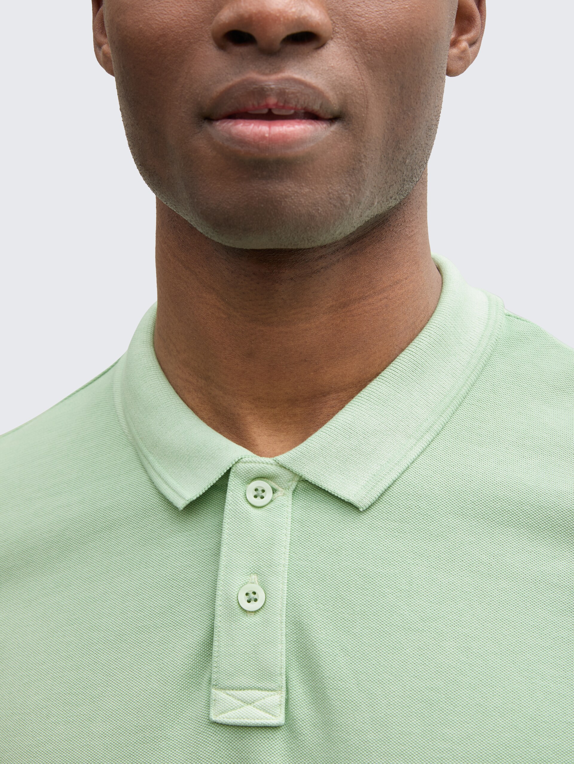 Piqué Poloshirt im Washed Look - Fresh Mint Green
