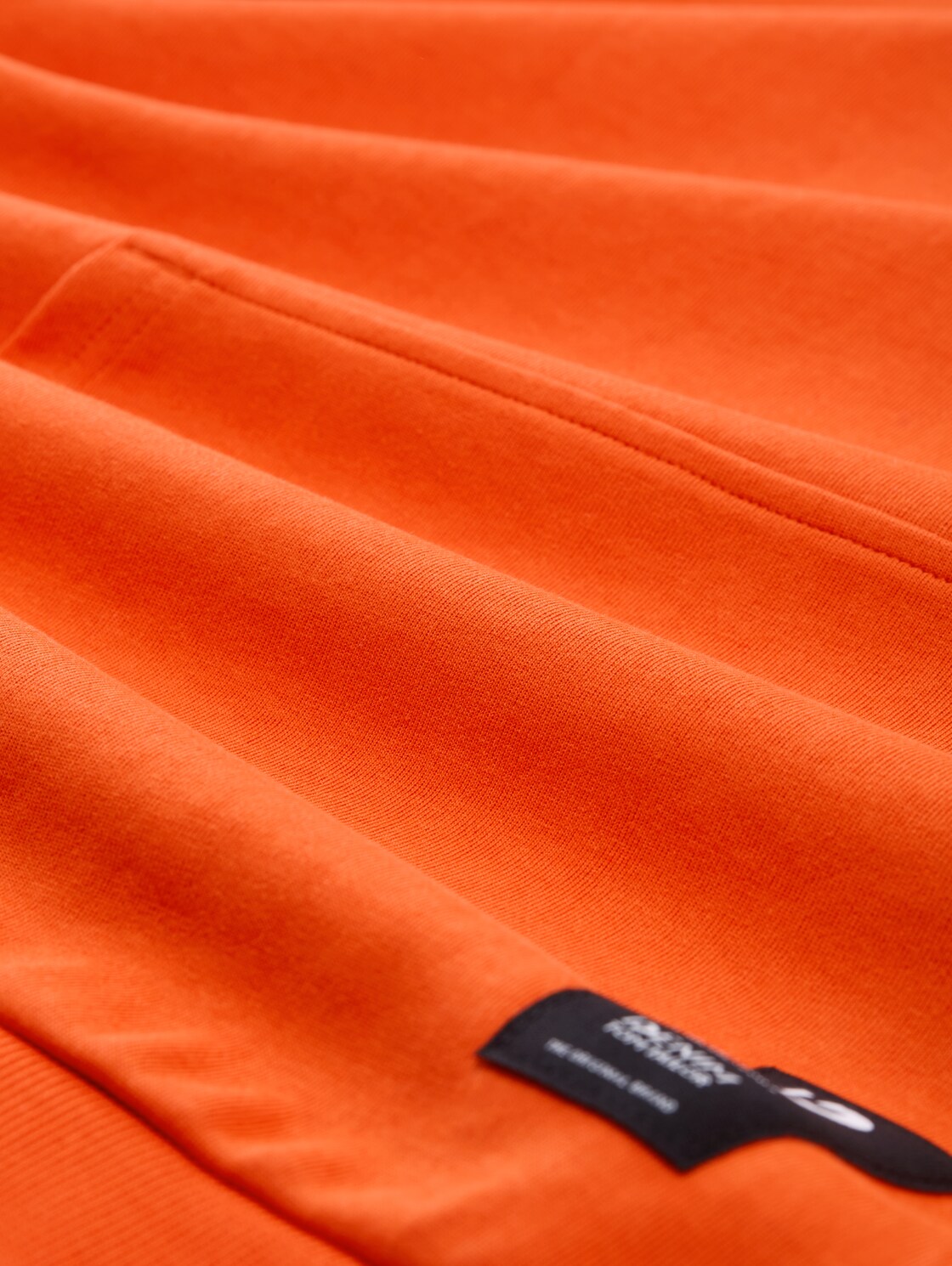 Relaxed Fit Hoodie Sweatshirt mit Reißverschluss - deep fiery orange - Material-Ansicht