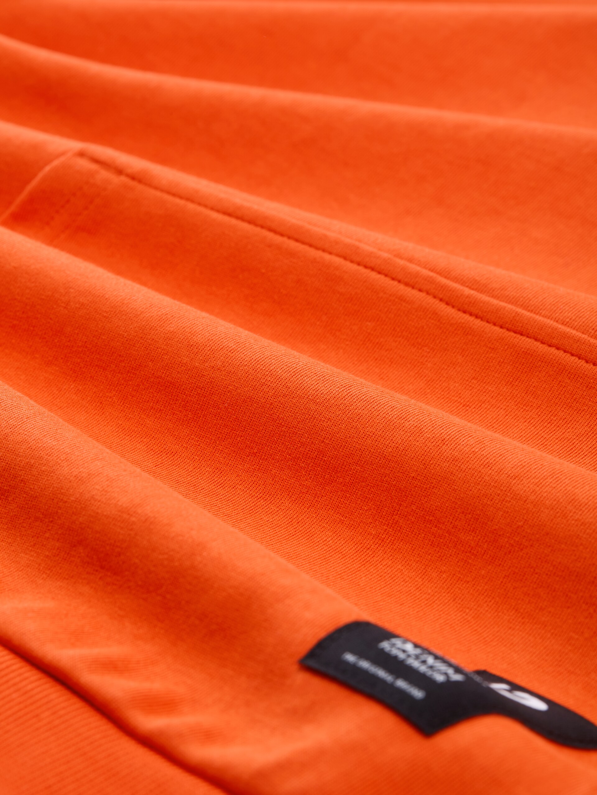Relaxed Fit Hoodie Sweatshirt mit Reißverschluss - deep fiery orange - Material-Ansicht