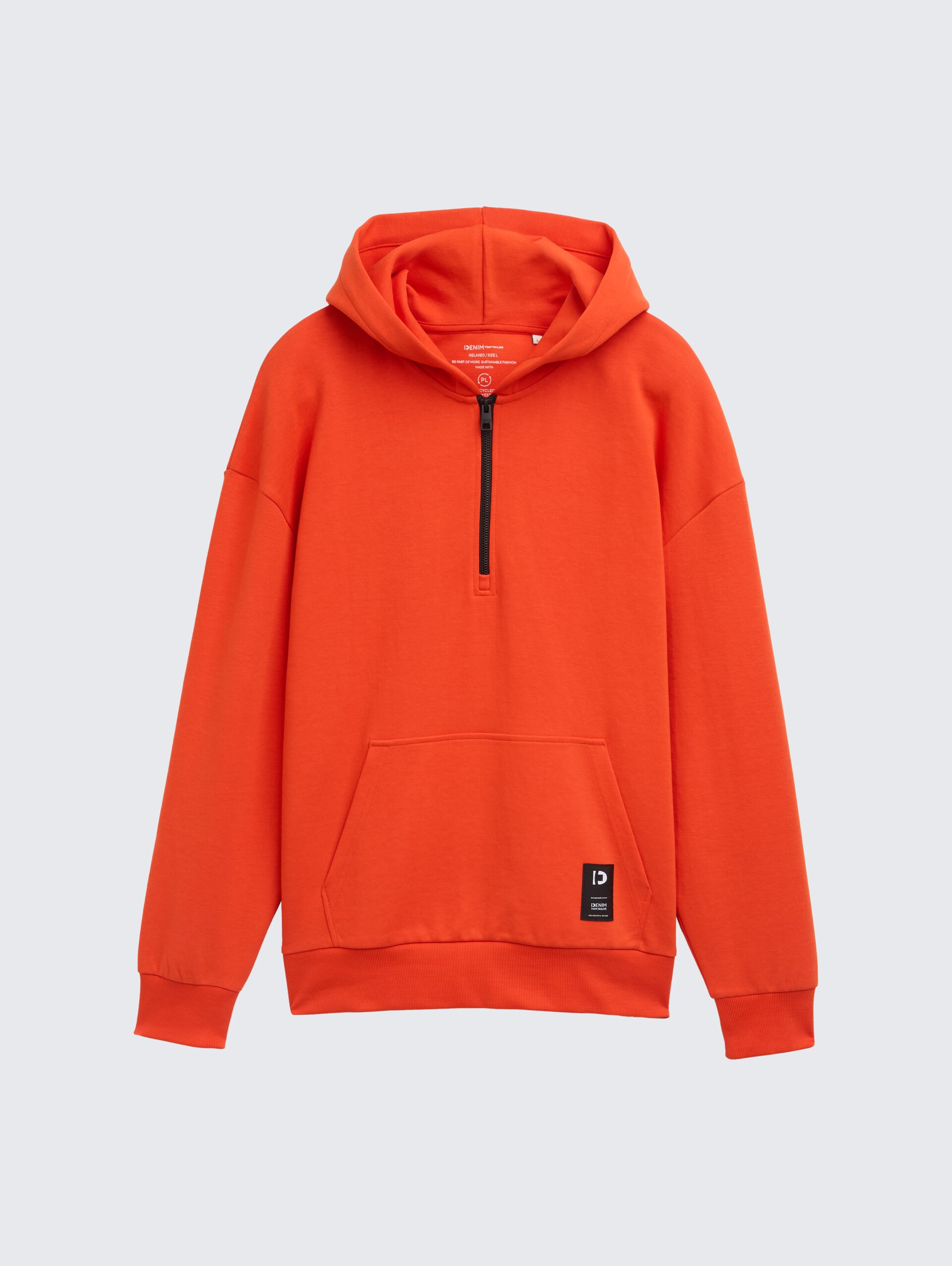 Relaxed Fit Hoodie Sweatshirt mit Reißverschluss - deep fiery orange - Vorder-Produkt-Ansicht